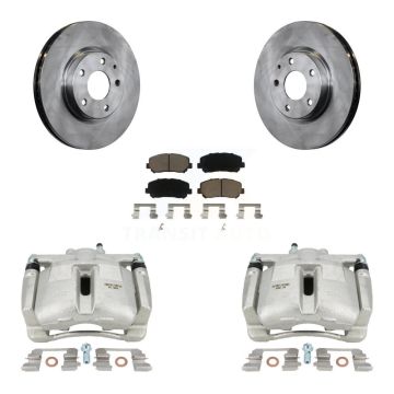 Front Disc Brake Caliper Rotors And Ceramic Pads Kit For 2013-2015 Mazda CX-5 KC8-100289C