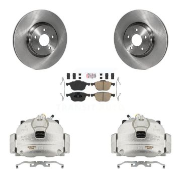 Front Brake Caliper Rotors Ceramic Pad Kit For 14 Ford Transit Connect 104.8" wheel base KC8-100291N
