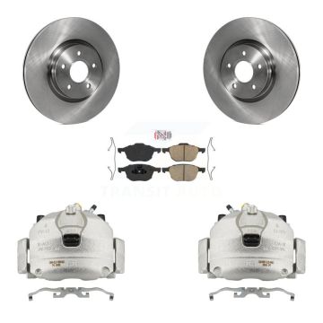 Front Brake Caliper Rotors Ceramic Pad Kit For 14 Ford Transit Connect 104.8" wheel base KC8-100292N