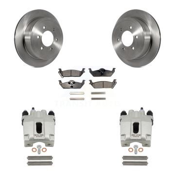 Rear Disc Brake Caliper Rotors And Ceramic Pads Kit For Ford F-150 Lincoln Mark LT KC8-100292T
