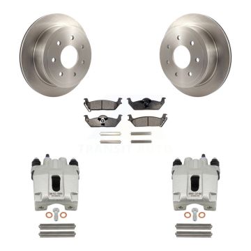 Rear Disc Brake Caliper Rotors And Ceramic Pads Kit For Ford F-150 Lincoln Mark LT KC8-100293T