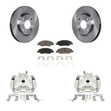 Front Disc Brake Caliper Rotors And Ceramic Pads Kit For 2008 Nissan Versa 4-Wheel ABS KC8-100294C