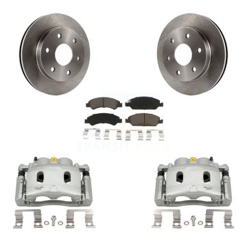 Front Disc Brake Caliper Rotor Ceramic Pad Kit For 2007 GMC Sierra 1500 rear brakes KC8-100297C