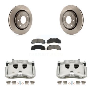 Front Brake Caliper Rotor & Semi-Metallic Pad Kit For 12-14 Ford F-150 With 7 Lug Wheels KC8-100299S