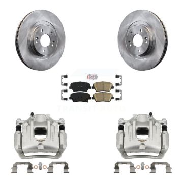 Front Brake Caliper Rotors & Ceramic Pad Kit For 2014-2015 Kia Sorento Limited with 3.3L KC8-100301N