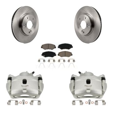 Front Disc Brake Caliper Rotors And Ceramic Pads Kit For Honda Civic KC8-100302C