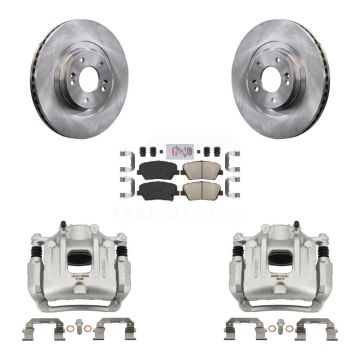 Front Brake Caliper Rotors & Ceramic Pad Kit For 2014-2015 Kia Sorento Limited with 3.3L KC8-100302N
