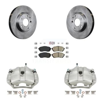 Front Disc Brake Caliper Rotors And Ceramic Pads Kit For Mazda 6 KC8-100307N