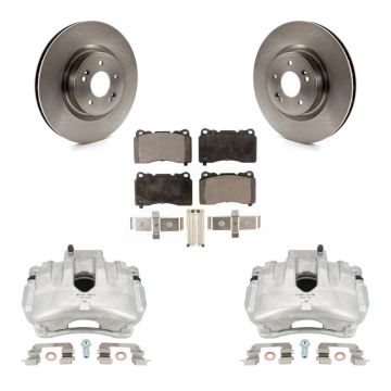 Front Disc Brake Caliper Rotors And Semi-Metallic Pads Kit For Hyundai Genesis Coupe KC8-100308P