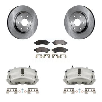 Front Brake Caliper Rotor & Semi-Metallic Pad Kit For GMC Acadia Buick Enclave Chevrolet KC8-100312P
