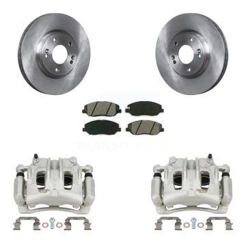 Front Disc Brake Caliper Rotors And Semi-Metallic Pad Kit For 2007-2009 Hyundai Santa Fe KC8-100314S