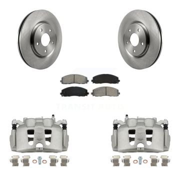 Front Disc Brake Caliper Rotors And Semi-Metallic Pads Kit For 2014-2020 Dodge Journey KC8-100315S