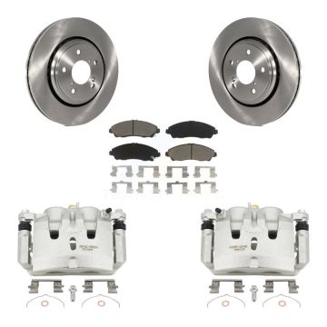 Front Disc Brake Caliper Rotors And Ceramic Pads Kit For Honda Pilot Ridgeline Acura MDX KC8-100317C