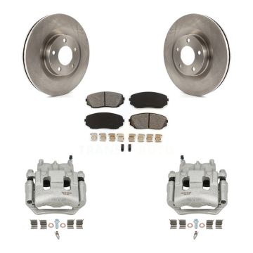 Front Disc Brake Caliper Rotors And Semi-Metallic Pads Kit For Ford Edge Lincoln MKX KC8-100317S