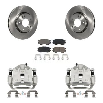 Front Brake Caliper Rotors & Ceramic Pad Kit For Hyundai Sonata Kia Soul Optima Magentis KC8-100318C