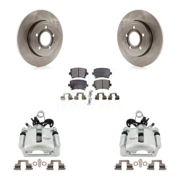 Rear Disc Brake Caliper Rotors And Ceramic Pads Kit For Audi A4 Quattro KC8-100318T