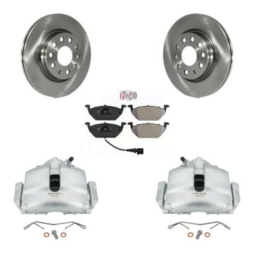 Front Disc Brake Caliper Rotors And Semi-Metallic Pads Kit For Volkswagen Jetta KC8-100319N