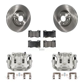 Front Brake Caliper Rotors Semi-Metallic Pad Kit For INFINITI G37 AWD With Brembo Brakes KC8-100319P