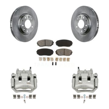 Front Disc Brake Caliper Rotors And Semi-Metallic Pads Kit For 2007-2009 Lincoln MKX FWD KC8-100319S