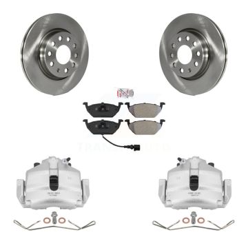 Front Disc Brake Caliper Rotors And Semi-Metallic Pads Kit For Volkswagen Jetta KC8-100320N