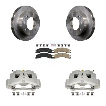 Front Brake Caliper Rotor And Ceramic Pad Kit For GMC Chevrolet Sierra 2500 HD Silverado KC8-100322N