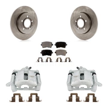 Rear Disc Brake Caliper Rotors And Ceramic Pads Kit For 2009 Audi A4 Quattro Sedan/Wagon KC8-100322T