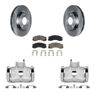 Front Disc Brake Caliper Rotors And Ceramic Pads Kit For Mitsubishi Lancer KC8-100323C