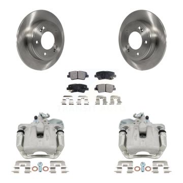 Rear Disc Brake Caliper Rotors And Ceramic Pads Kit For 2014-2016 Kia Soul KC8-100324T