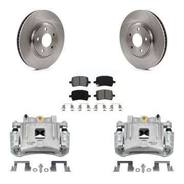 Front Brake Caliper Rotors Semi-Metallic Pad Kit For Pontiac G6 With Dual Piston KC8-100328S