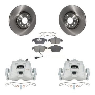 Front Brake Caliper Rotor And Semi-Metallic Pad Kit For Volkswagen Tiguan Passat Audi Q3 KC8-100330S