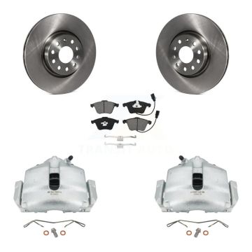 Front Disc Brake Caliper Rotors And Semi-Metallic Pads Kit For 2010 Volkswagen CC 3.6L KC8-100331S