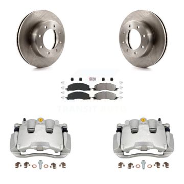 Front Disc Brake Caliper Rotor Semi-Metallic Pad Kit For 2012 Ram 1500 With 8 Lug Wheels KC8-100332N
