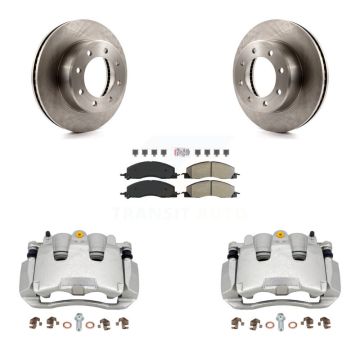 Front Disc Brake Caliper Rotor Semi-Metallic Pad Kit For 2012 Ram 1500 With 8 Lug Wheels KC8-100333N