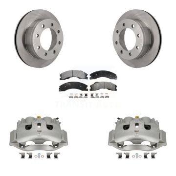Rear Brake Caliper Rotor Ceramic Pad Kit For Chevrolet Express 4500 3.20" Overall Height KC8-100334T