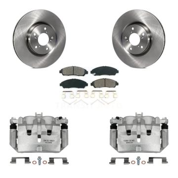Front Disc Brake Caliper Rotors And Semi-Metallic Pads Kit For Acura MDX ZDX KC8-100336S