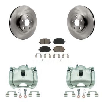 Front Disc Brake Caliper Rotors & Ceramic Pad Kit For Toyota Corolla Matrix Pontiac Vibe KC8-100337C