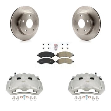Front Disc Brake Caliper Rotors Semi-Metallic Pad Kit For Dodge Dakota Mitsubishi Raider KC8-100338N