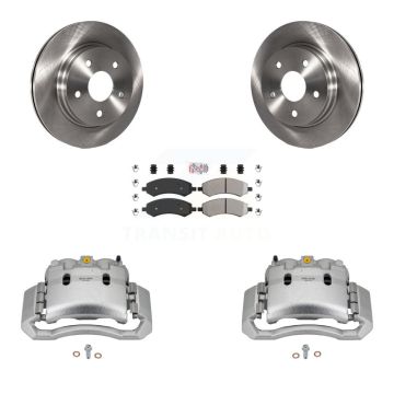 Front Brake Caliper Rotors Semi-Metallic Pad Kit For 06 Dodge Ram 1500 With 5 Lug Wheels KC8-100339N