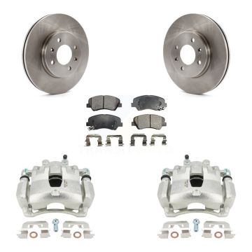 Front Disc Brake Caliper Rotors And Semi-Metallic Pads Kit For Hyundai Accent Kia Rio KC8-100339P