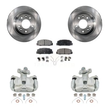 Rear Disc Brake Caliper Rotors And Ceramic Pads Kit For 2003-2005 Mazda 6 KC8-100339T