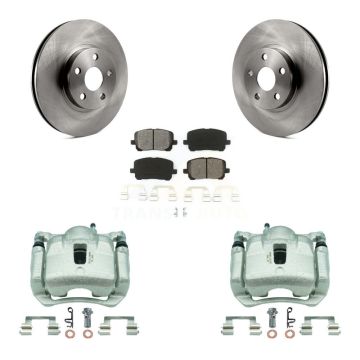 Front Brake Caliper Rotor & Semi-Metallic Pad Kit For Toyota Corolla Matrix Pontiac Vibe KC8-100341S