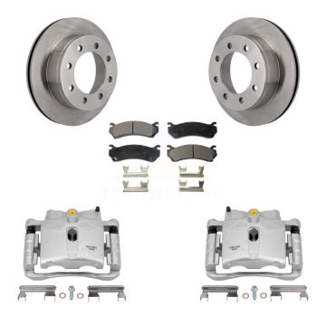 Rear Brake Caliper Rotor Ceramic Pad Kit For GMC Chevrolet Sierra 2500 HD Silverado 3500 KC8-100341T