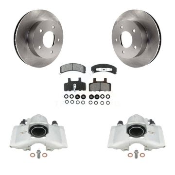 Front Disc Brake Caliper Rotors Semi-Metallic Pad Kit For Chevrolet Astro GMC Safari AWD KC8-100343S