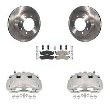 Front Brake Caliper Rotors Semi-Metallic Pad Kit For 06 Dodge Ram 1500 With 8 Lug Wheels KC8-100344N