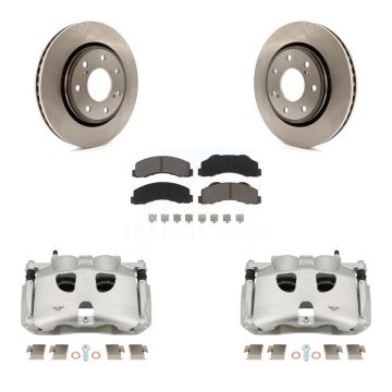 Front Brake Caliper Rotor And Ceramic Pad Kit For 2012-2014 Ford F-150 With 7 Lug Wheels KC8-100345C