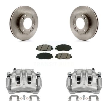 Front Disc Brake Caliper Rotors & Semi-Metallic Pad Kit For Kia Sedona Hyundai Entourage KC8-100347S