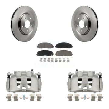 Front Disc Brake Caliper Rotors And Ceramic Pads Kit For 2014-2020 Dodge Journey KC8-100350C