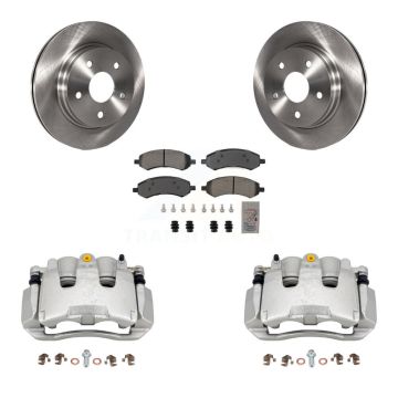 Front Disc Brake Caliper Rotors & Semi-Metallic Pad Kit For Chrysler Aspen Dodge Durango KC8-100350N