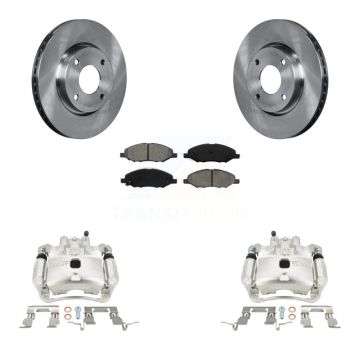 Front Disc Brake Caliper Rotor & Semi-Metallic Pad Kit For 2008 Nissan Versa 4-Wheel ABS KC8-100352S