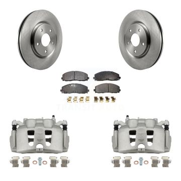 Front Disc Brake Caliper Rotors And Semi-Metallic Pads Kit For 2014-2020 Dodge Journey KC8-100354P